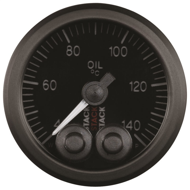Autometer Stack 52mm 40-140 Deg C 1/8in NPTF Male Pro-Control Oil Temp Gauge - Black - Burkken Auto Parts