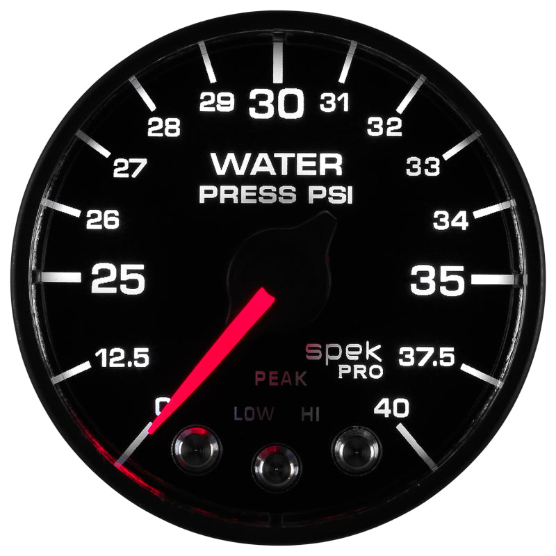 Autometer Spek-Pro - Nascar 2-1/16in Water Press 0- 40 psi Bfb - Burkken Auto Parts