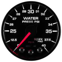 Autometer Spek-Pro - Nascar 2-1/16in Water Press 0- 40 psi Bfb - Burkken Auto Parts