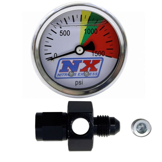 Nitrous Express N2O Flo-Thru Pressure Gauge (0-1500 PSI) 4AN - Burkken Auto Parts
