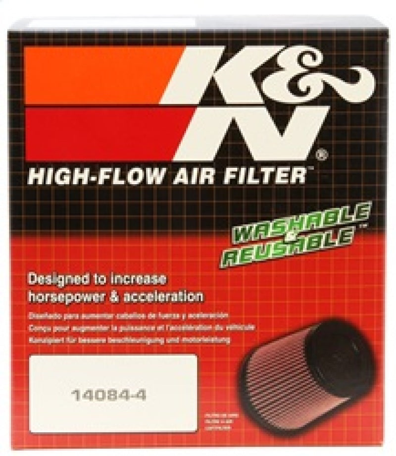K&N Universal Air Filter - Round Tapered 4in Flange ID / 5.375in Base OD / 4in Top OD / 5.5in H - Burkken Auto Parts