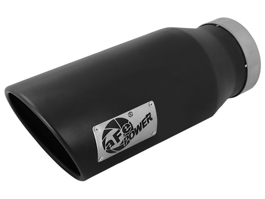 aFe Diesel Exhaust Tip Bolt On Black 4in Inlet x 6in Outlet x 15in - Left - Burkken Auto Parts