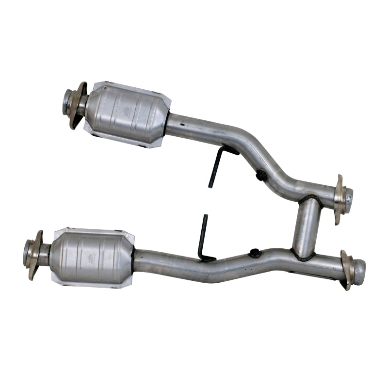 BBK 96-04 Mustang 4.6 GT / Cobra Short Mid H Pipe w Catalytic Converters 2-1/2 For Long Tube Headers - Burkken Auto Parts