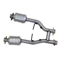 BBK 96-04 Mustang 4.6 GT / Cobra Short Mid H Pipe w Catalytic Converters 2-1/2 For Long Tube Headers - Burkken Auto Parts