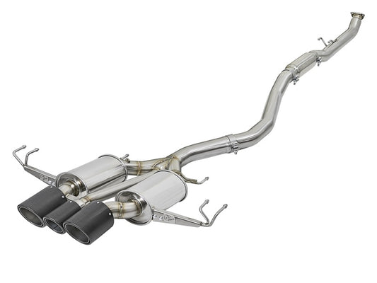 aFe POWER Takeda 2-1/2in to 2-1/4in 304SS Catback Dual-Exit Exhaust 17+ Honda Civic Type R w/CF Tips - Burkken Auto Parts