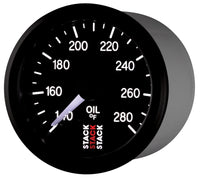 Autometer Stack 52mm 140-280 Deg F 1/8in NPTF Male Pro Stepper Motor Oil Temp Gauge - Black - Burkken Auto Parts