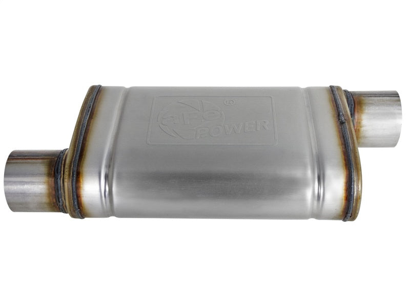 MACH Force-Xp 409 SS Muffler 3in ID Offset/Offset x 4in H x 9in W x 14in L - Oval Body - Burkken Auto Parts