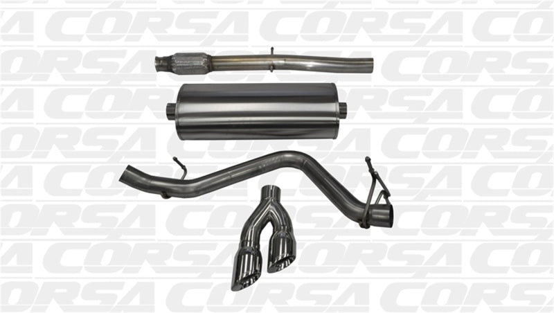 Corsa 14-19 GMC Sierra/Chevy Silv 1500 Crew Cab/Short Bed 5.3L V8 Polished Sport Single Side CB Exh - Burkken Auto Parts