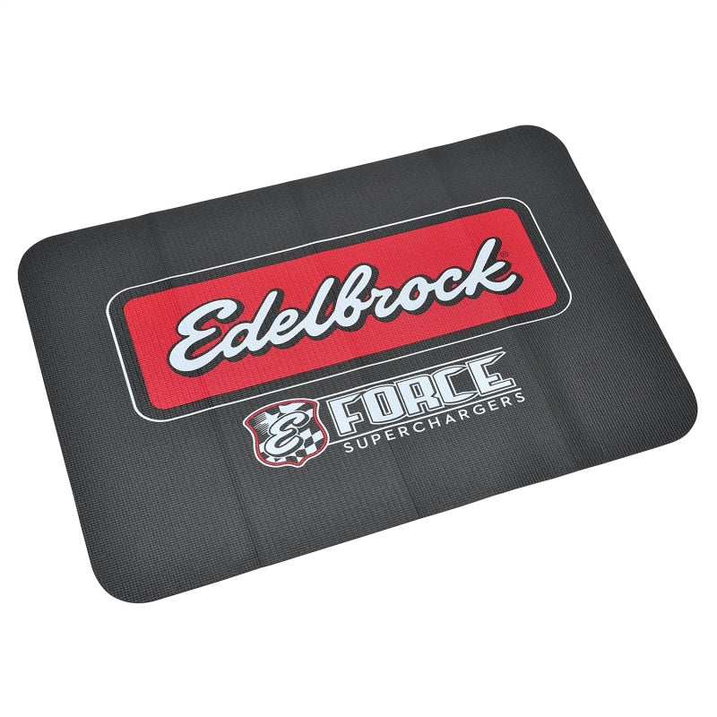 Edelbrock Racing Fender Cover - PVC Foam Mat - 2 Color Printed Edelbrock Racing Logo - Burkken Auto Parts