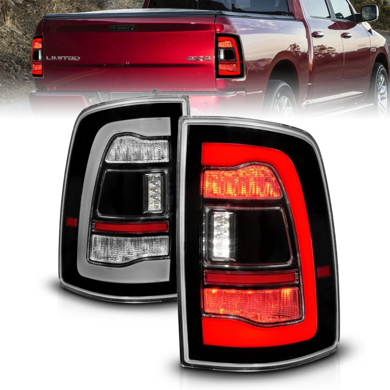 ANZO 09-18 Dodge Ram 1500 Sequential LED Taillights Black - Burkken Auto Parts