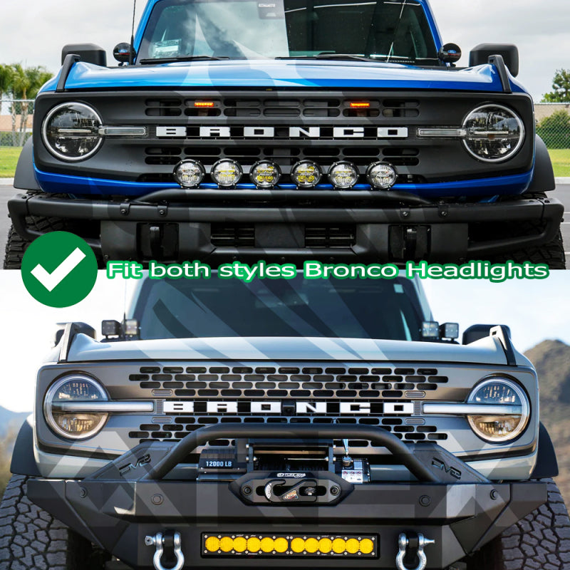 AlphaRex 21-23 Ford Bronco NOVA LED Projector Headlights Black - Burkken Auto Parts