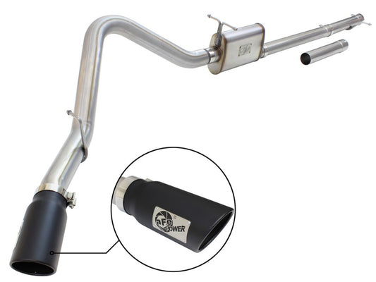 aFe MACHForce XP Exhaust 3in-3.5in SS Single Side Ext CB w/ Black Tip 99-04 Ford F150 V8 5.4L/6.8L - Burkken Auto Parts