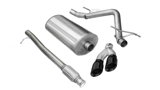 Corsa 2010-2013 Chevrolet Silverado Crew Cab/Short Bed 1500 4.8L V8 Black Sport Cat-Back Exhaust - Burkken Auto Parts