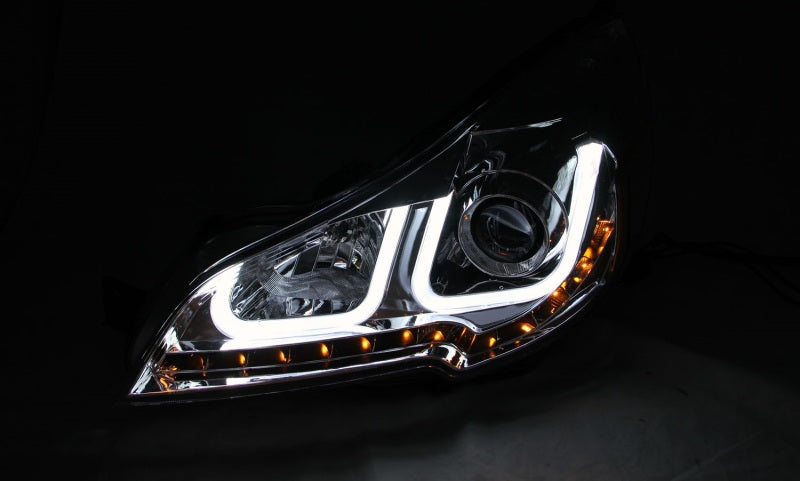 ANZO 2010-2014 Subaru Outback Projector Headlights w/ U-Bar Black - Burkken Auto Parts