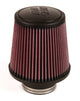 K&N Universal Rubber Filter - Round Tapered 6in Base OD x 3in Flange ID x 6in H - Burkken Auto Parts