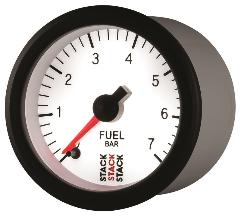 Autometer Stack 52mm 0-7 Bar M10 Male Pro Stepper Motor Fuel Pressure Gauge - White - Burkken Auto Parts