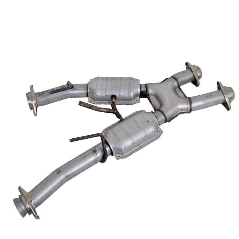BBK 79-93 Mustang 5.0 Short Mid X Pipe w Catalytic Converters 2-1/2 For Automatic Long Tube Headers - Burkken Auto Parts