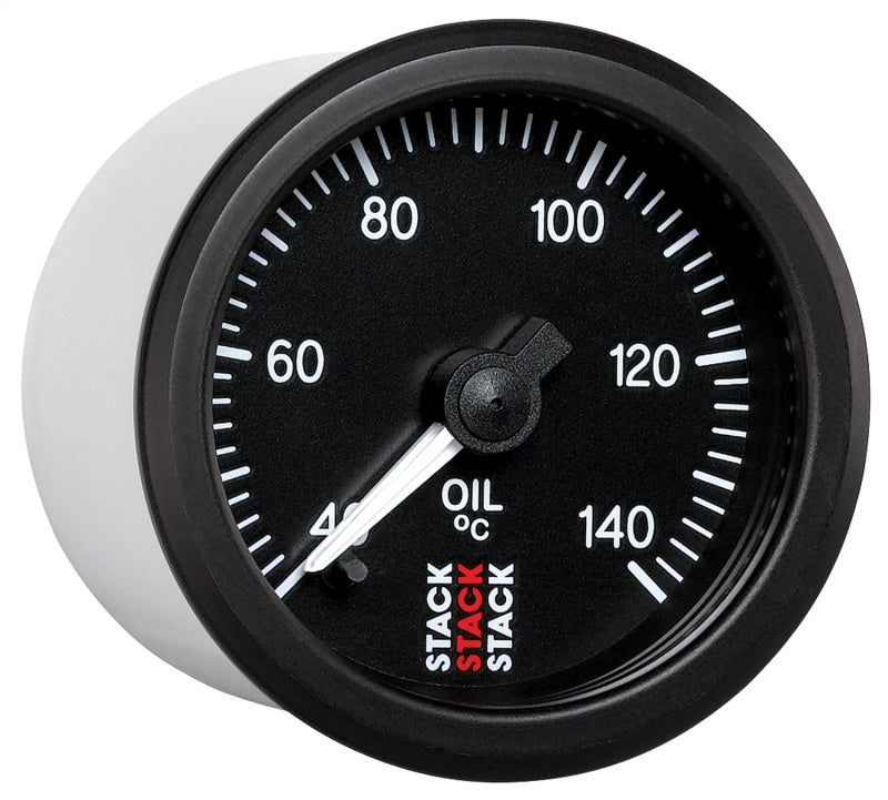 Autometer Stack 52mm 40-140 Deg C 1/8in NPTF Male Pro Stepper Motor Oil Temp Gauge - Black - Burkken Auto Parts