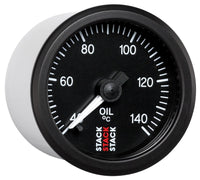 Autometer Stack 52mm 40-140 Deg C 1/8in NPTF Male Pro Stepper Motor Oil Temp Gauge - Black - Burkken Auto Parts