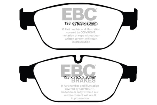 EBC 11-12 Audi A8 Quattro 3.0 Supercharged Greenstuff Front Brake Pads - Burkken Auto Parts