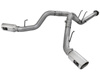 aFe Large Bore-HD 4in 409 Stainless Steel DPF-Back Exhaust w/Polished Tips 15-16 Ford Diesel Truck - Burkken Auto Parts