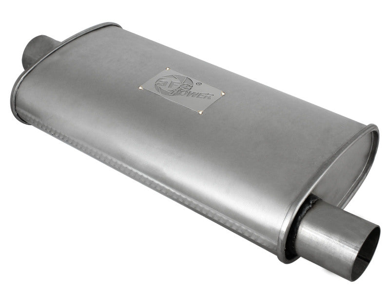aFe Scorpion Replacement Alum Steel Muffler Double Layer 2-1/2in In/Out Center/Offset 18inL x9inW - Burkken Auto Parts