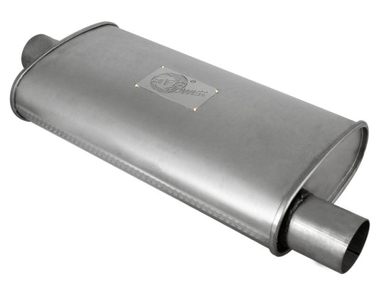 aFe Scorpion Replacement Alum Steel Muffler Double Layer 2-1/2in In/Out Center/Offset 18inL x9inW - Burkken Auto Parts