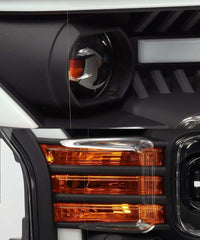 AlphaRex 15-17 Ford F-150 LUXX LED Projector Headlights Plank Style Black w/Activ Light/DRL - Burkken Auto Parts