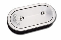 Edelbrock Air Cleaner Pro-Flo Series Oval Steel Top 13 5In X 7In X 3 5In Dual Carburetor Chrome - Burkken Auto Parts