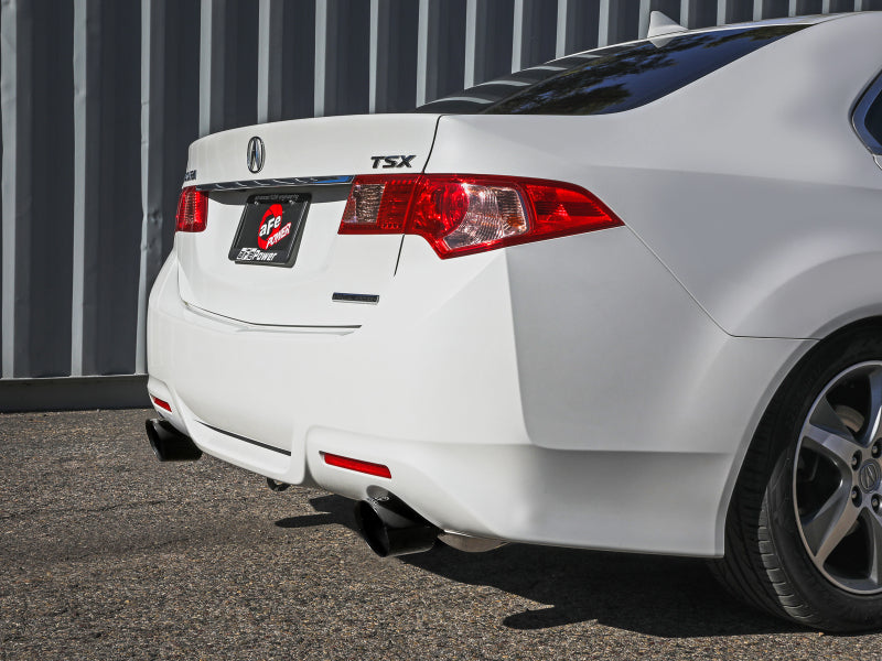 aFe 09-14 Acura TSX L4 2.4L Takeda 2-1/2in To 2-1/4in 304 SS Cat-Back Exhaust System w/ Black Tip - Burkken Auto Parts