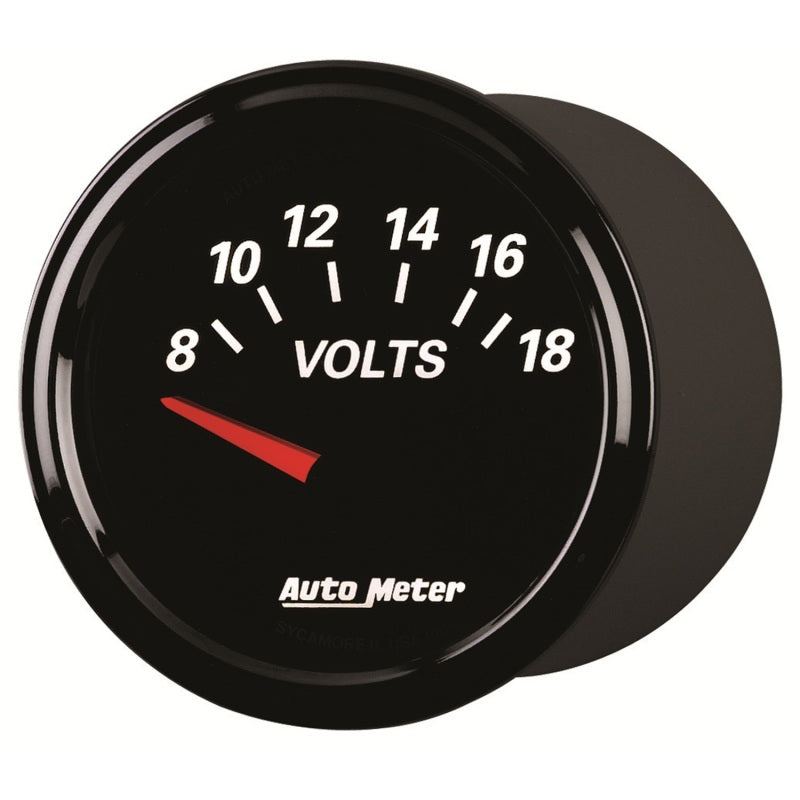 Autometer Designer Black II 52mm 18V Voltmeter Gauge - Burkken Auto Parts