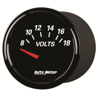 Autometer Designer Black II 52mm 18V Voltmeter Gauge - Burkken Auto Parts
