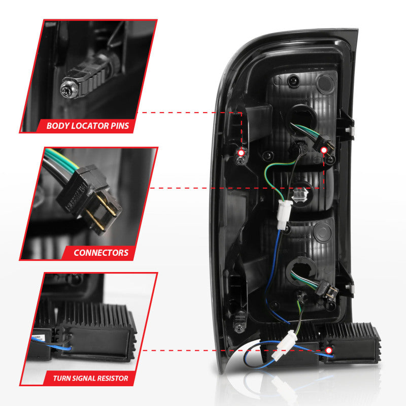 ANZO 2014-2018 Chevy Silverado 1500 LED Taillights Black - Burkken Auto Parts