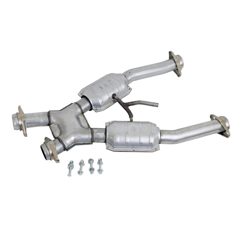BBK 94-95 Mustang 5.0 Short Mid X Pipe With Catalytic Converters 2-1/2 For BBK Long Tube Headers - Burkken Auto Parts