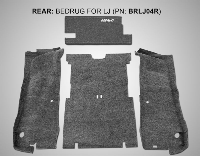 BedRug 03-06 Jeep LJ Unlimited Rear 4pc Cargo Kit (Incl Tailgate & Tub Liner) - Burkken Auto Parts