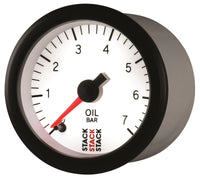 Autometer Stack 52mm 0-7 Bar M10 Male Pro Stepper Motor Oil Pressure Gauge - White - Burkken Auto Parts