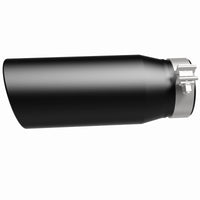 MagnaFlow Tip Stainless Black Coated Single Double Round Single Outlet 5in Dia 4in Inlet 13in L - Burkken Auto Parts