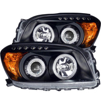 ANZO 2006-2008 Toyota Rav4 Projector Headlights w/ Halo Black - Burkken Auto Parts