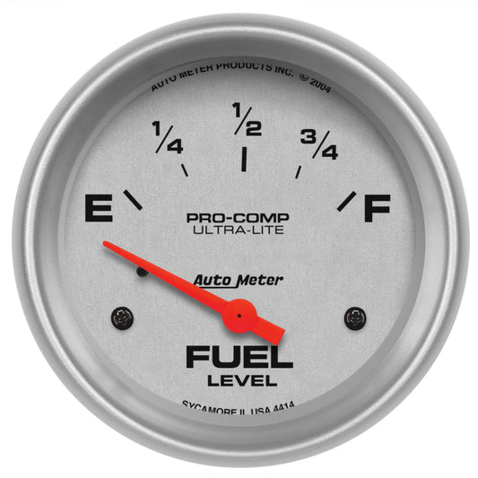 Autometer Ultra-Lite 66.7mm Short Sweep Electronic 0 E/90 F Fuel Level Gauge - Burkken Auto Parts