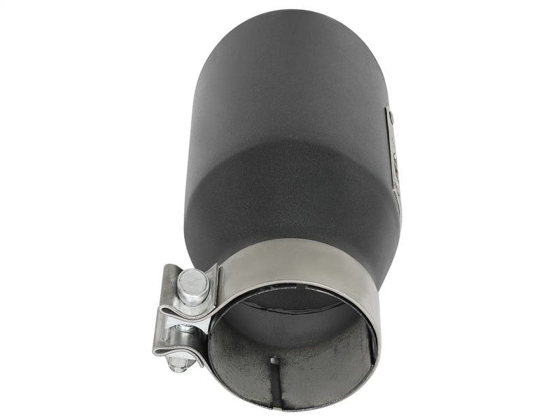 aFe MACH Force-Xp 3in 304 SS Metallic Black Exhaust Tip 3in In x 4-1/2in Out x 9in L Bolt-On Left - Burkken Auto Parts