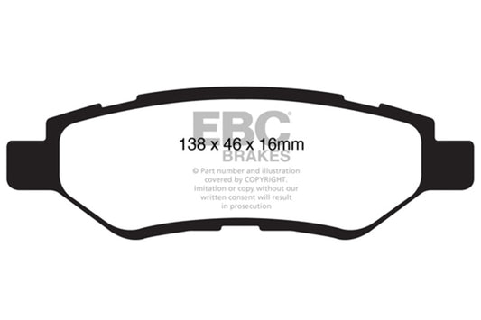 EBC 08-13 Cadillac CTS 3.0 Redstuff Rear Brake Pads - Burkken Auto Parts