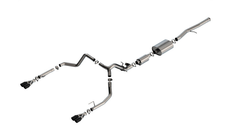 Borla 2024 Chevy Silverado 1500 6.2L V8 S-Type Catback Exhaust w/ Simulator - Black Chrome - Burkken Auto Parts