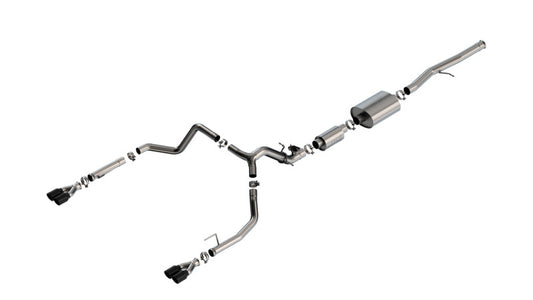 Borla 2024 Chevy Silverado 1500 6.2L V8 S-Type Catback Exhaust w/ Simulator - Black Chrome - Burkken Auto Parts