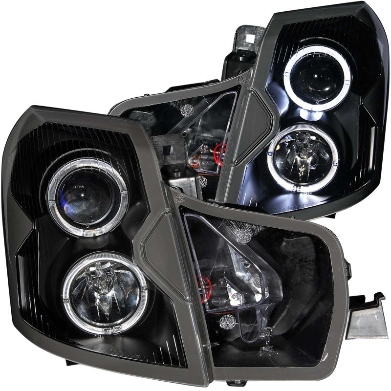 ANZO 2003-2007 Cadillac CTS Projector Headlights w/ Halo Black - Burkken Auto Parts