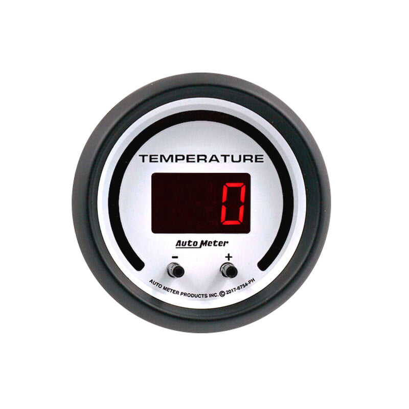 Autometer 52.4mm White Switchable 60-340 Degrees F / 40-170 Degrees C Phantom Elite Digital Gauge - Burkken Auto Parts