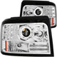 ANZO 1992-1996 Ford F-150 Projector Headlights w/ Halo Chrome w/ Side Markers and Parking Lights - Burkken Auto Parts