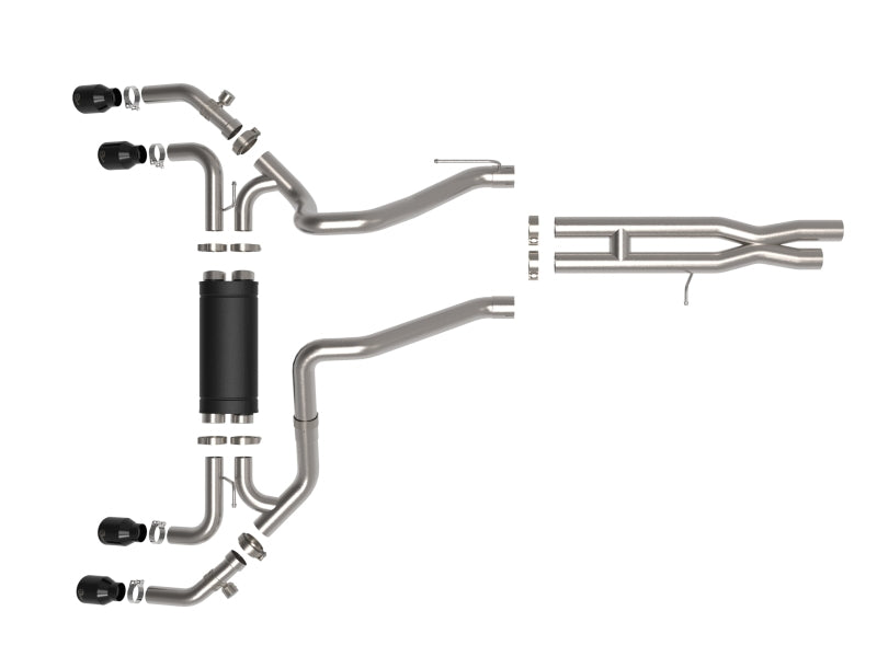 aFe Vulcan Series 2.5in 304SS Cat-Back Exhaust 2021+ Jeep Wrangler 392 6.4L w/ Black Tips - Burkken Auto Parts