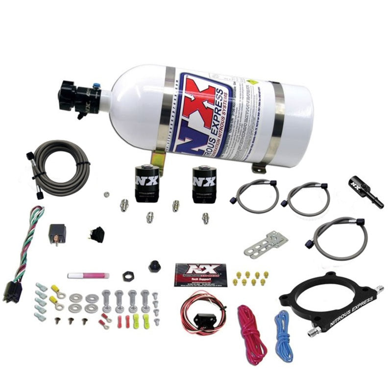Nitrous Express 11-15 Ford Mustang GT 5.0L High Output Nitrous Plate Kit (50-250HP) w/10lb Bottle - Burkken Auto Parts