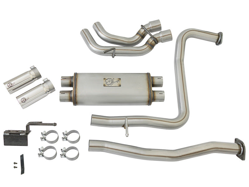 aFe POWER Rebel Series 2-1/2in 409 SS Cat Back Exhaust w/ Polished Tips 16-17 Nissan Titan V8 5.6L - Burkken Auto Parts