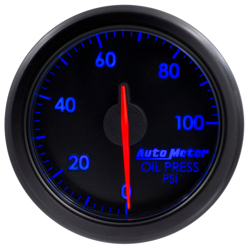 Autometer Airdrive 2-1/6in Oil Pressure Gauge 0-100 PSI - Black - Burkken Auto Parts